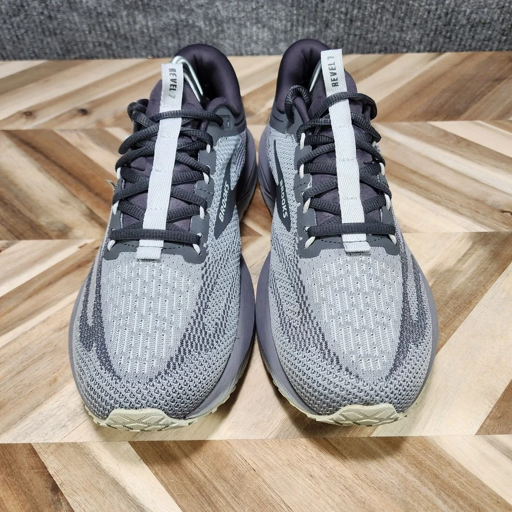 Brooks Revel 7 Gray Men's 9.5 Balanced Cushion Road Running Shoes Sneakers